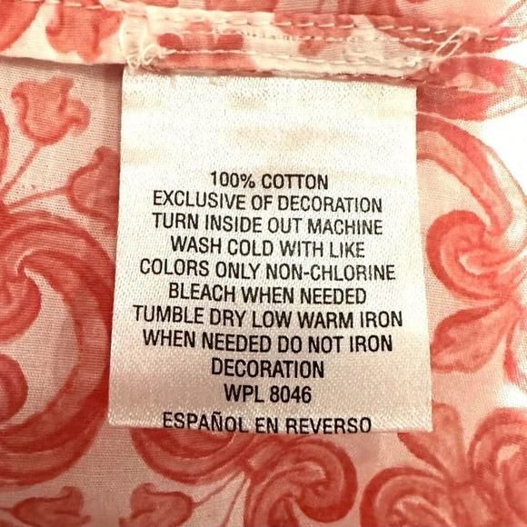 CHARTER CLUB Women Long Sleeve Pull Over V-Neck Beaded Orange Shirt Size Small - Picture 13 of 14